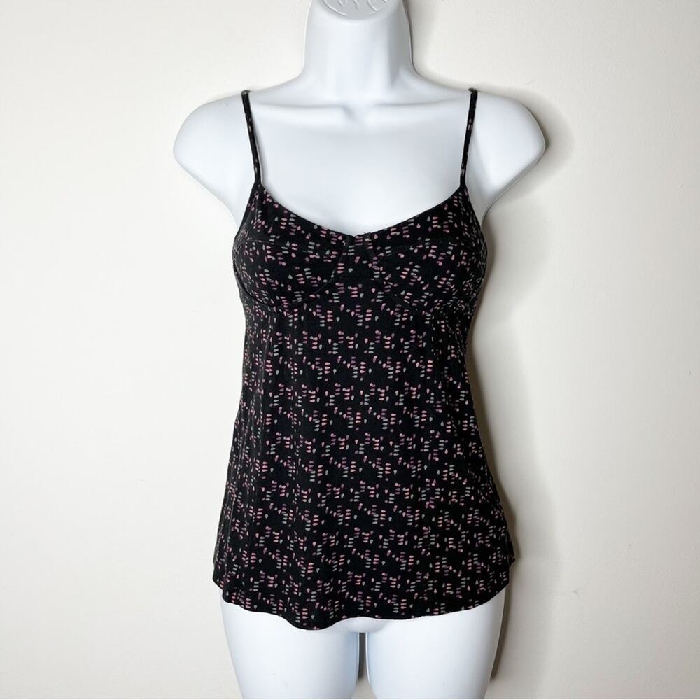 C&S Check & Stripe Women's Camisole Tank Top S Geometric Print Multicolor Black - Picture 3 of 9